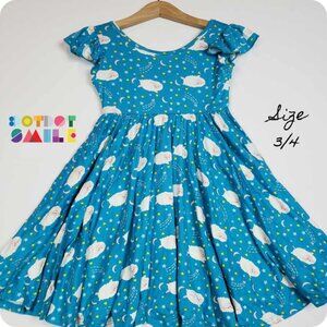 DotDotSmile Size 3/4t Empire Dress - NWT Blue Sheep and Stars Print